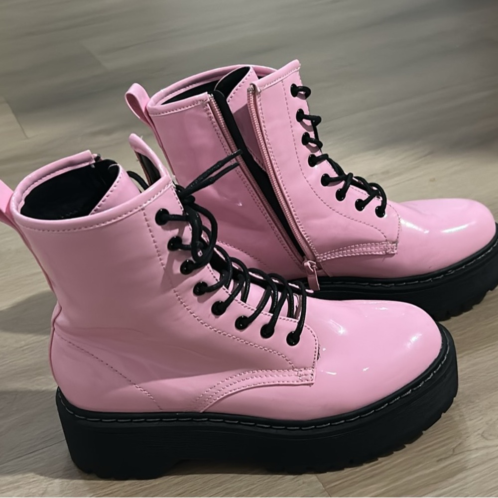 Steve Madden Pink Combat Boots